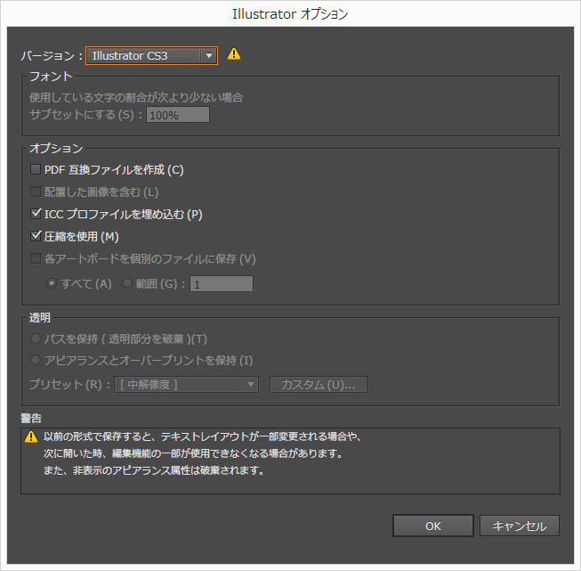 入稿データを保存する際のご注意